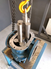 Montaż rotorów do korpusu dmuchawy RBS 65 podczas remontu